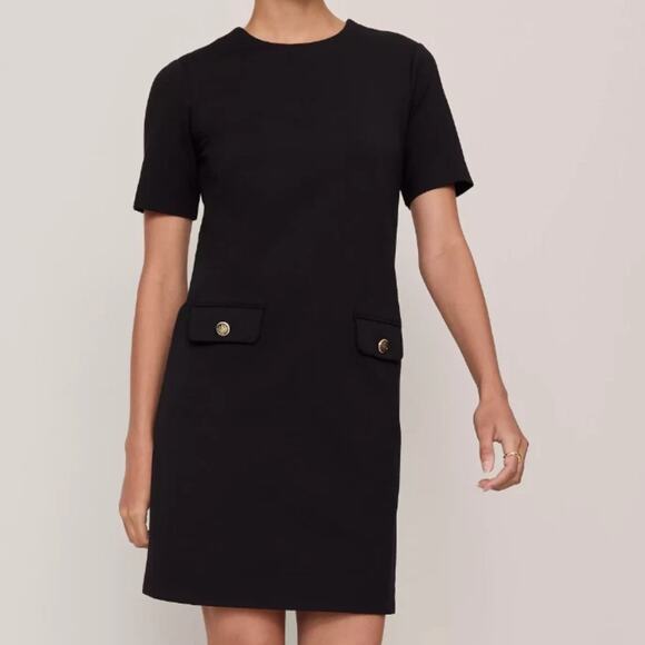 Ann Taylor Dresses & Skirts - NEW Ann Taylor Button Pocket Shift Dress in Black Size 6